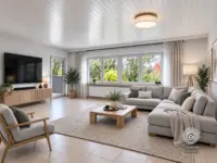 Wohnzimmer-Einrichtungsvorschlag mit KI