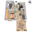 3D-Grundriss-EG - Helle 2-Zimmer-EG-Wohnung in Top-Wohnlage mit Terrasse, Garten und TG-Stellplatz!