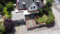 Ansicht Nord Ost-Markierung3 - Exklusive 2 Zi-Whg + vorbereiten Spitzgeschoss erweiterbar auf 3 oder 4 Zimmer, Garten, Stellplatz