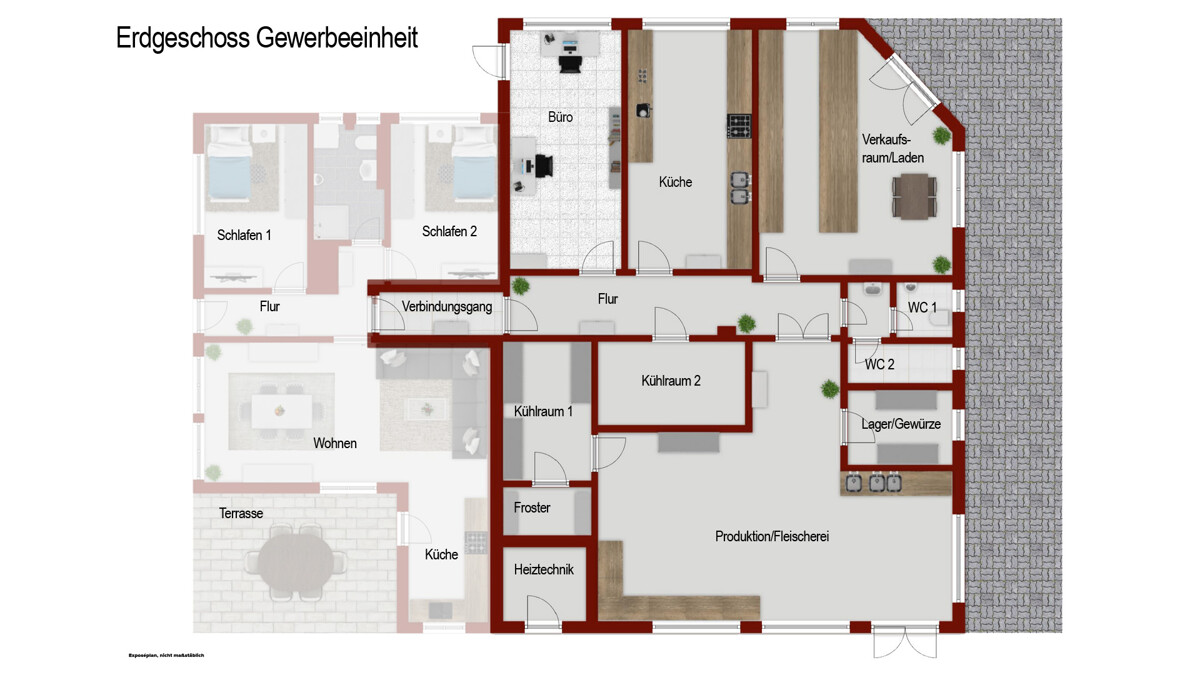 Erdgeschoss-Gewerbe