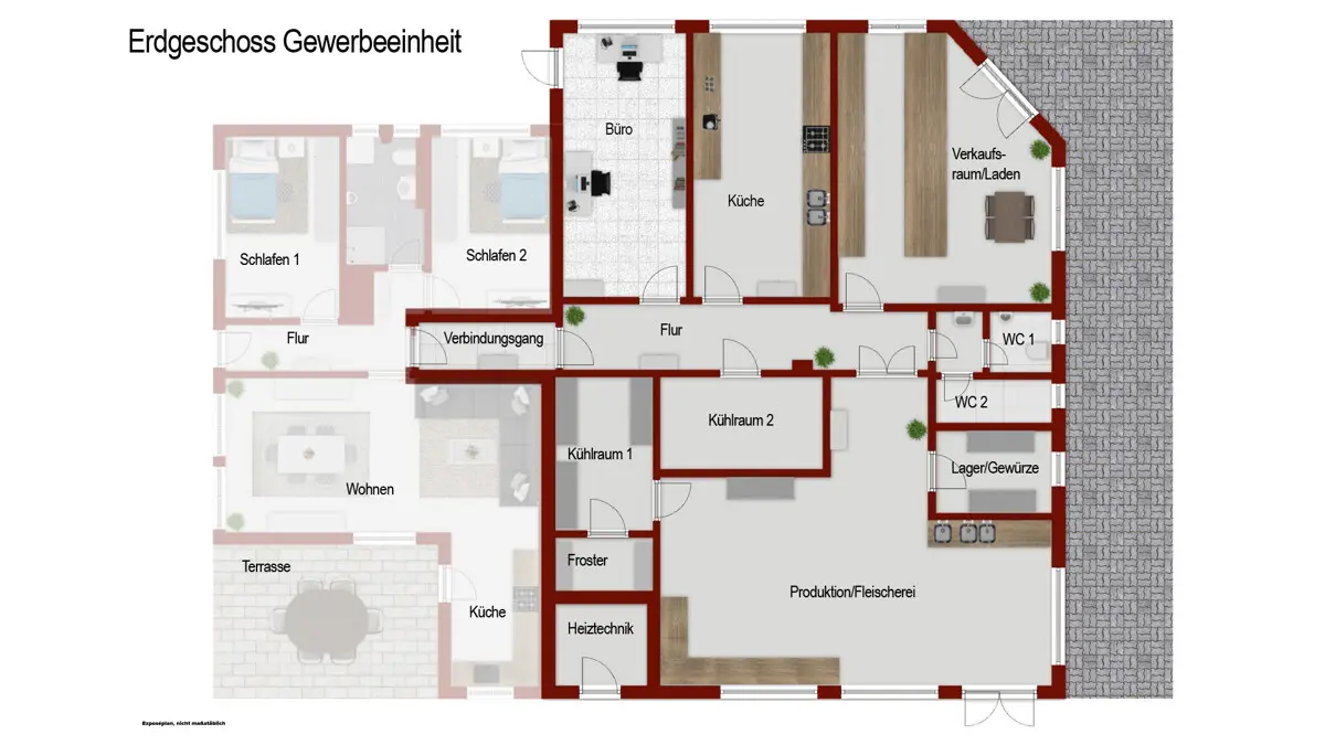 Erdgeschoss-Gewerbe