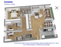Grundrissvorschlag als 4-Zi-Whg (planbar)